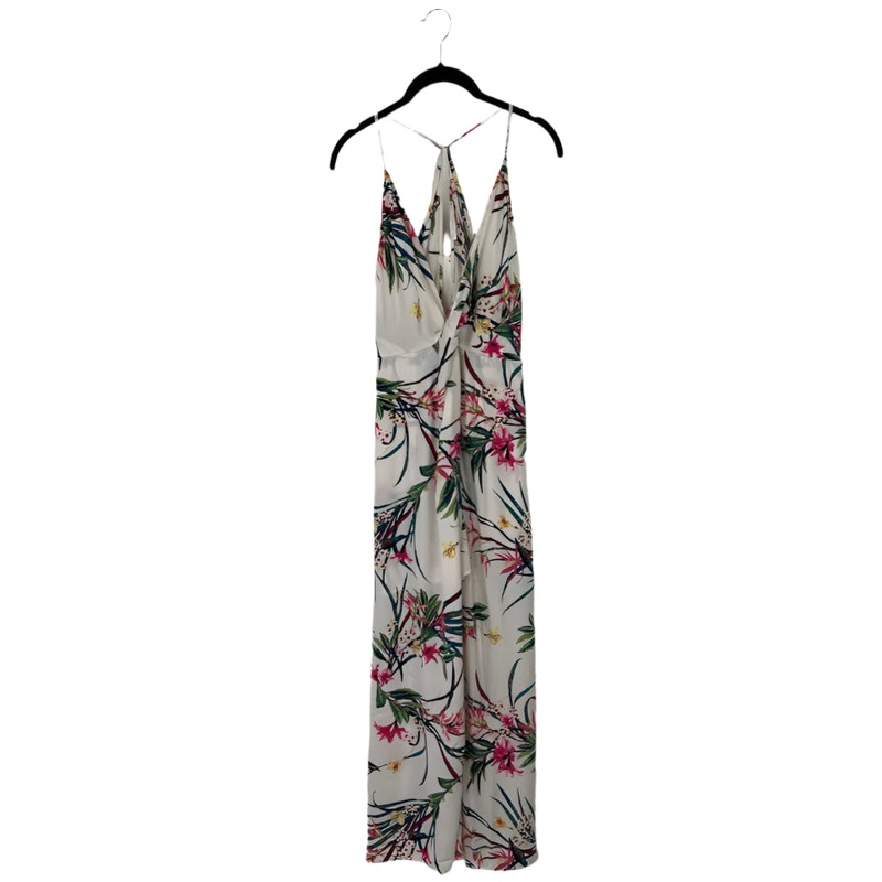 White High Low Dress With Bright Floral Print – Small
