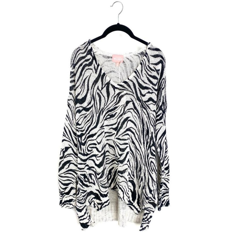 Zebra Print Knit Sweater – Extra Small and Medium Extra Small