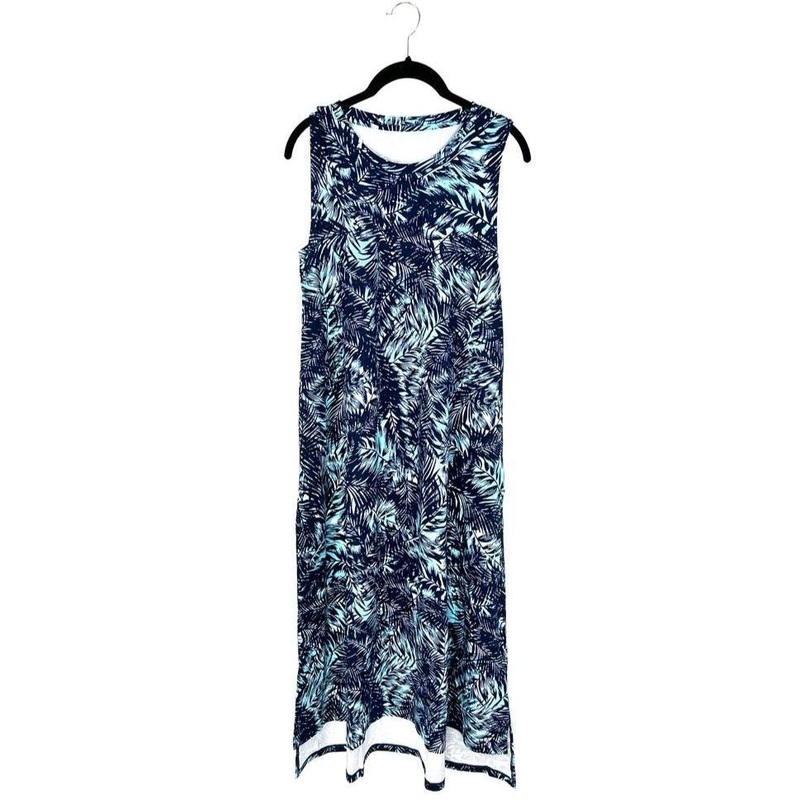 Blue Leaf Print Maxi Dress – Size 6/8