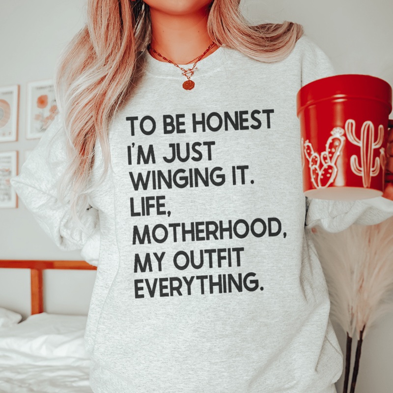 I’m Just Winging It Sweatshirt Sport Grey S