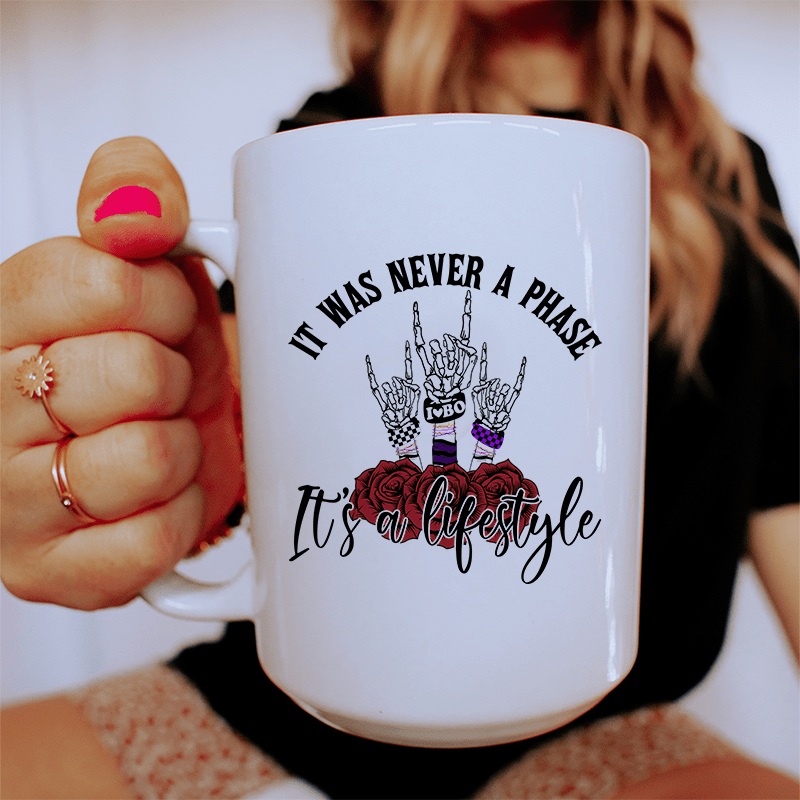 It Was Never A Phase Emo Ceramic Mug 15 oz White One Size