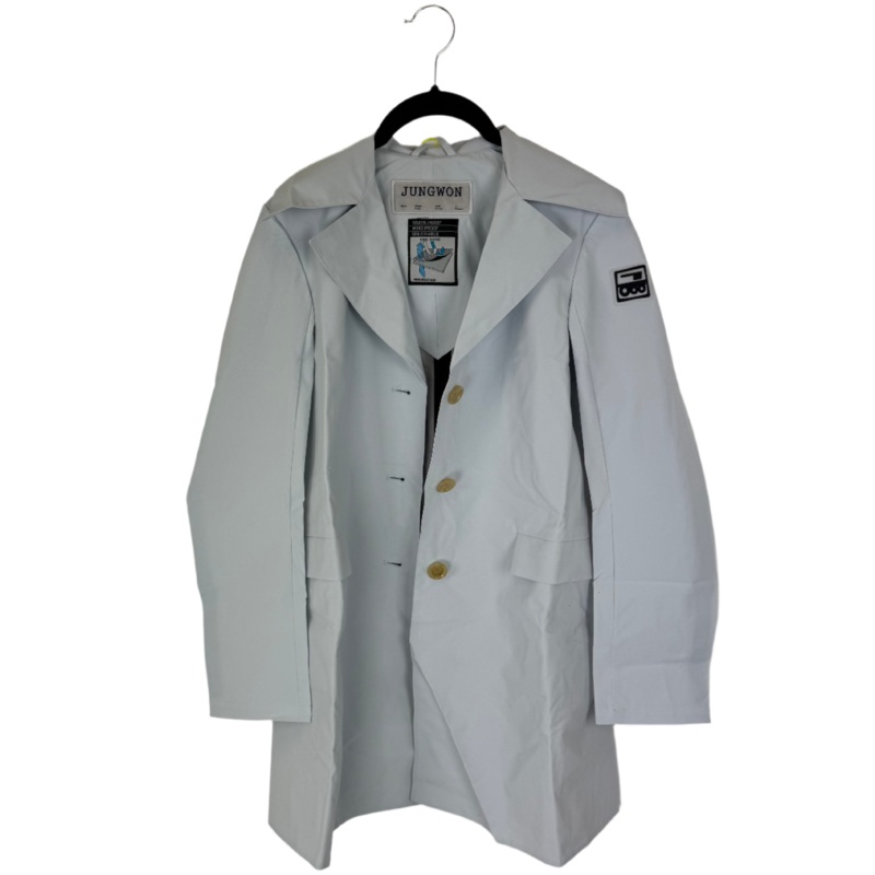 Pale Blue Button Down Raincoat – Size 0 – 6 Medium (Size 0/2)