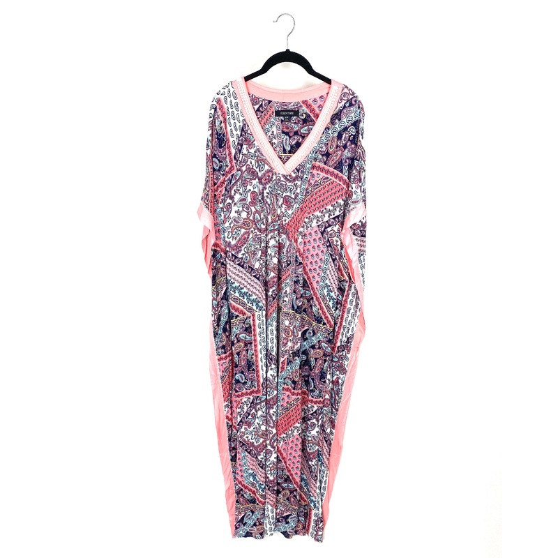 Abstract Print V-Neckline Caftan – Small/Medium Small/Medium