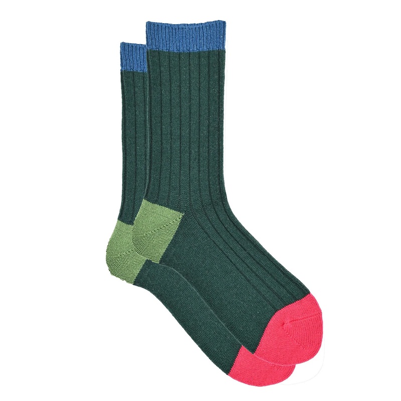 Trina Dark Green Cashmere Socks Dark Green One Size