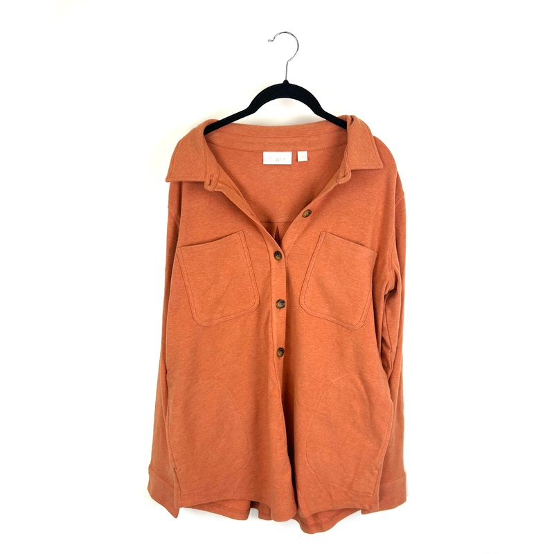 Apricot Terry Button Down Jacket – Size 6/8