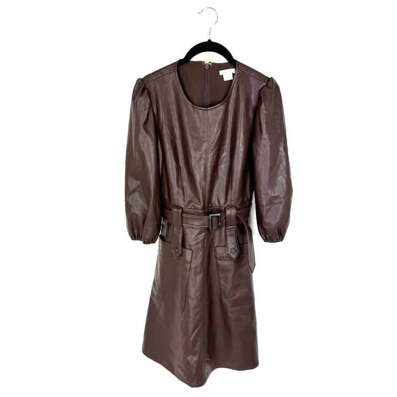 Dark Brown Leather Dress – Size 4