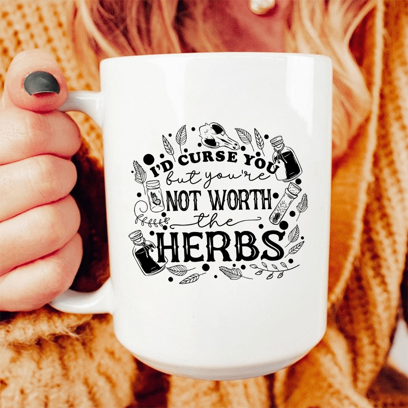 I’d Curse You Ceramic Mug 15 oz White One Size