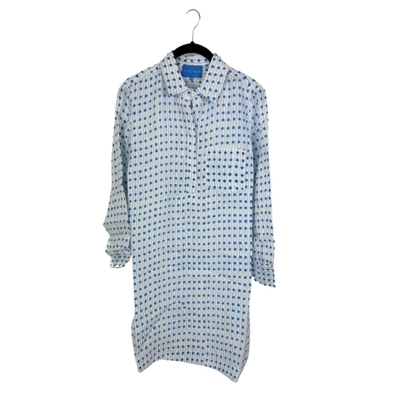 Blue And White Linen Dot Dress – Size 0/2, 4/6 and 16 Extra Small (size 0/2)