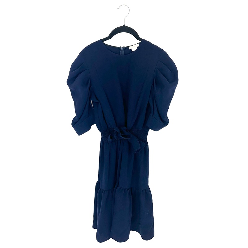 Navy Dress With Bow Tie Front – Size 4
